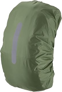 GLOKUUCA Funda impermeable para mochila, funda antideslizante de alta visibilidad con correa reflectante vertical, se adapta a bolsas de 75-85 L para ciclismo, viajes al aire libre, XXL, color verde