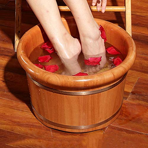 Barril de madera para spa de pies robusto y natural miniatura 6