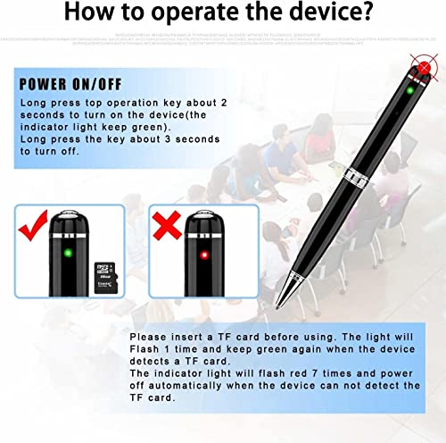 Image of DEATTI 1080P Body Camera Pen [Upgraded 2024] - Body Cam with HD Video or Picture Taking, SD Card Storage, and Manual Control for Privacy Compliance (DECM43)