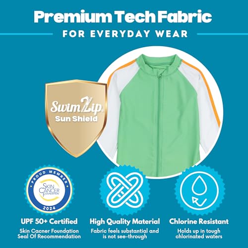 Image of SwimZip Boys' Long Sleeve Rash Guard & Swim Shorts Set - UPF 50+ Sun Protection