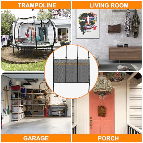 Trampoline Shoes Bag, 3 Pouch Storage Mesh Bag Trampoline Shoe Holder,Indoor Household Item Fitness Shoes Organizer, Trampoline Item Storage Accessories Equipment Bag - Thumbnail 5