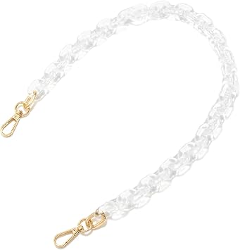 ZOOEASS Acrylic Purse Strap Transparent 23.6inch Oval Bag Chains Resin Handbag Strap DIY Replacement Purse Charm Chain ExtenderTransparent-60CM
