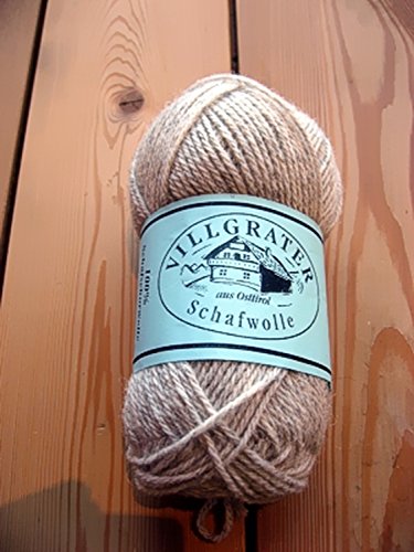 Schafwolle Strickwolle hellgrau 100 gr. Villgrater NaturF