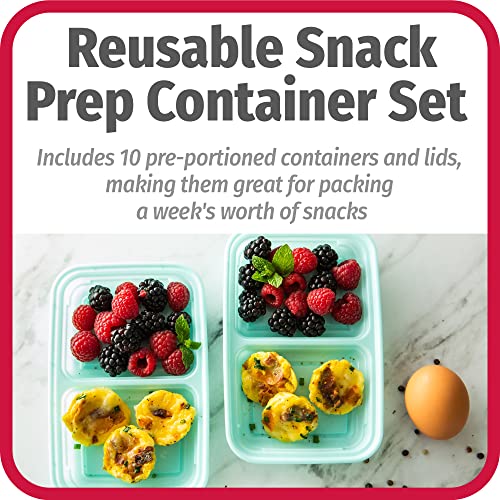 Good Cook Meal Prep, 2 Snack Compartments Bpa Free, Microwavable/Dishwasher/Freezer Safe, Blue #TOP1