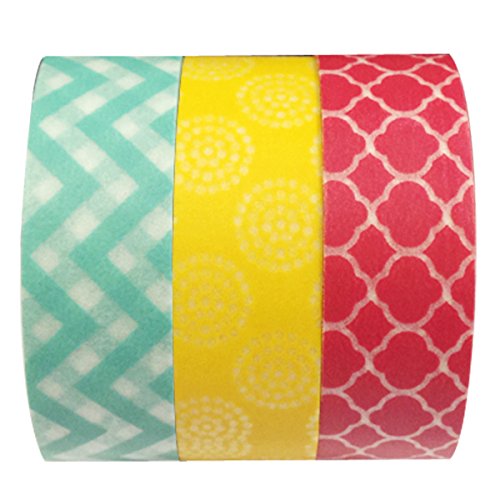 AllyDrew Marrakech Trellis, Chevron & Circling Masking Tape Washi Tape, set of 3