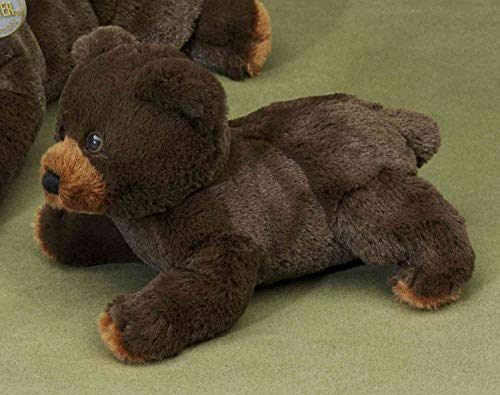 FÖRSTER 5960 Kuscheltier Plüschtier Schmusetier Schlaftier Bär braun liegend klein 20 cm lang