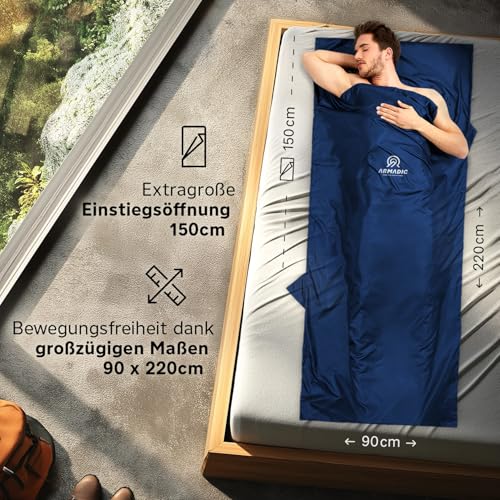 Armadic® Hüttenschlafsack aus Mikrofaser (nur 230g) - Ultraleicht und klein – Ansicht 2
