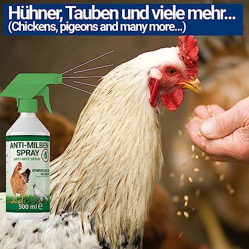 500ml Milbenspray Hühner, Geflügel & Vögel - Sofort & Langfristig gegen Milben & Parasiten, Akut & Vorbeugung