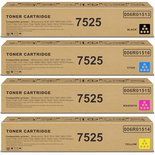 7525 Toner Cartridge Compatible for 006R01513 006R01514 006R01515 006R01516