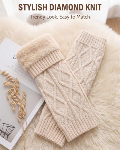 Image of Shihanee Winter Fleece Lined Leg Warmers for Women