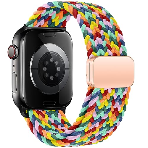 Mazoft Braided Bands With Magnetic Clasp Compatible with Apple Watch Band 38mm 40mm 41mm 42mm 44mm 45mm 46mm 49mm;Nylon Sport Loop Strap for iWatch Ultra 3 & 2 Series 11 10 9 8 7 6 SE 5 4 3 Women Men