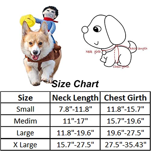 Ismarten Pet Costume Dog Costume Clothes Pet Outfit Suit Cowboy Rider Style With Doll And Hat Pet Costume (S) #TOP7