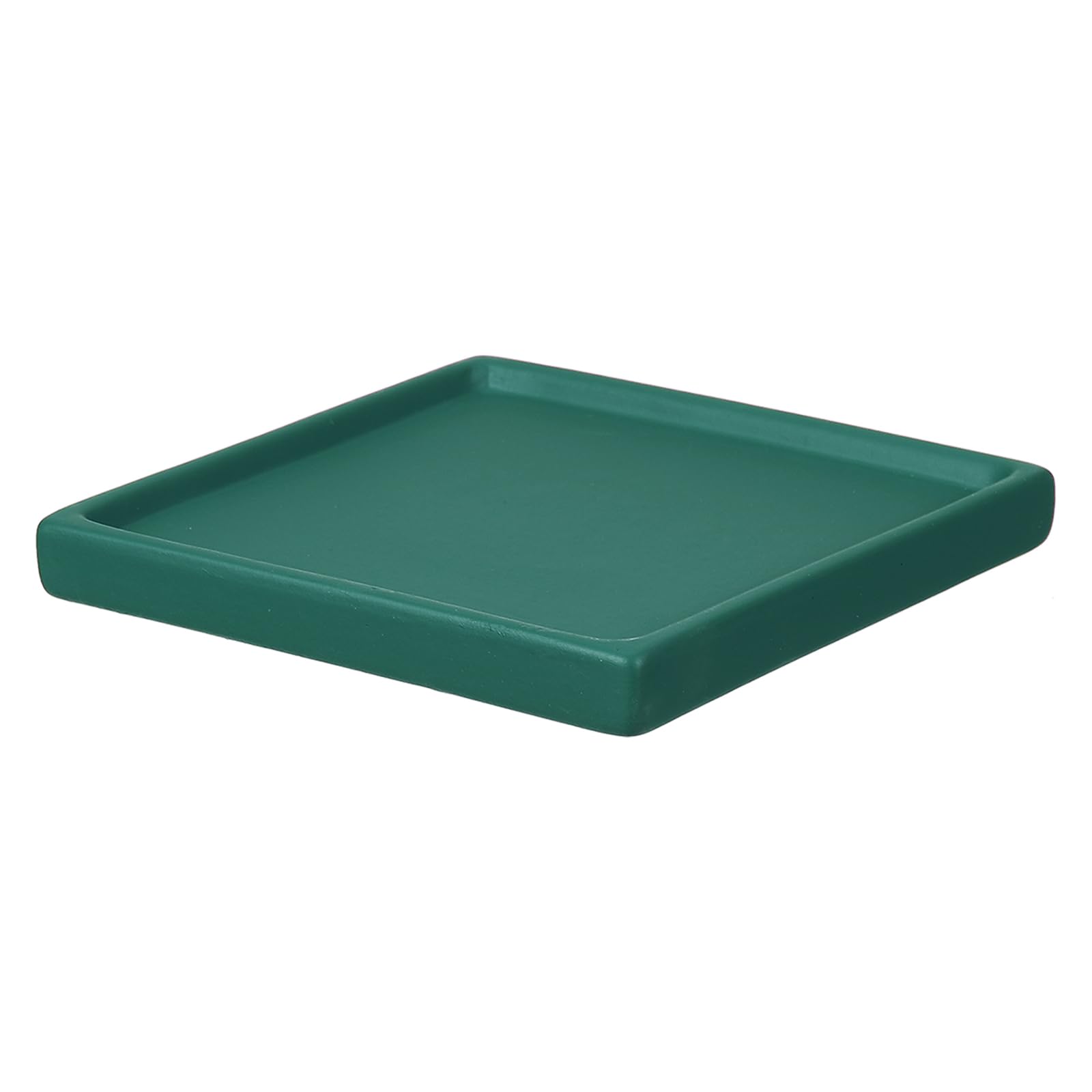 YELARXI 4.3 Inch Ceramic Plant Saucers, Square Flower Planter Water Trays Ceramic Plant Saucer Pot Tray -Fitting for (Outdoor/Indoors/Garden/Planting/Water/Flower/Coffee) Green Blue