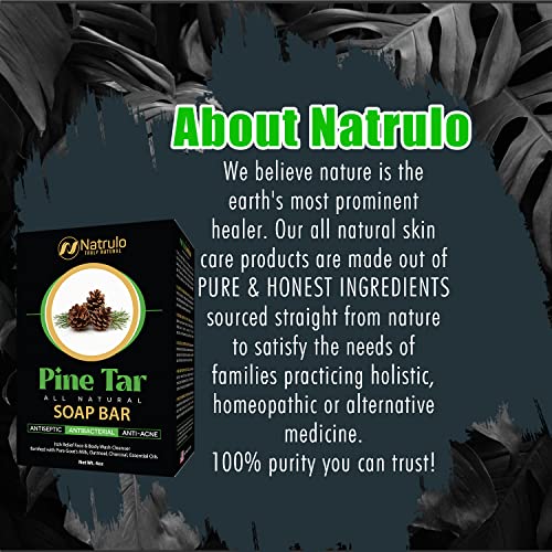 All Natural Pine Tar Soap Bar 4Oz – Cleansing Anti Acne Eczema Psoriasis Itch Relief Pine Tar Face & Body Wash Cleanser – Pure Goat’s Milk Soap With Oatmeal, Charcoal, Essential Oils Made In Usa #TOP6
