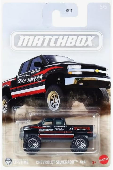 Matchbox Chevrolet Silverado 4x4 5/5 [Black] 1:64 Scale Diecast Toy Vehicle