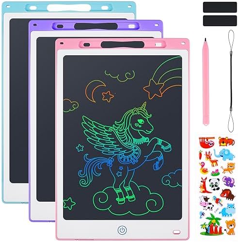 Sofore 3 Pack LCD Schreibtafel Kinder 12 Zoll,LCD Elektronische