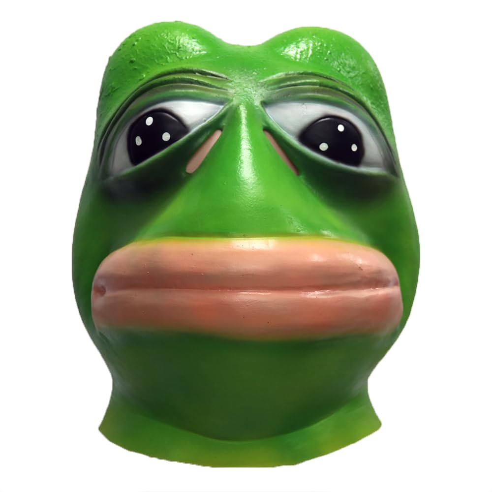 ZDOVLZZPON Hilariously Hoppy: Latex Frog Mask for a Ribbiting Halloween!