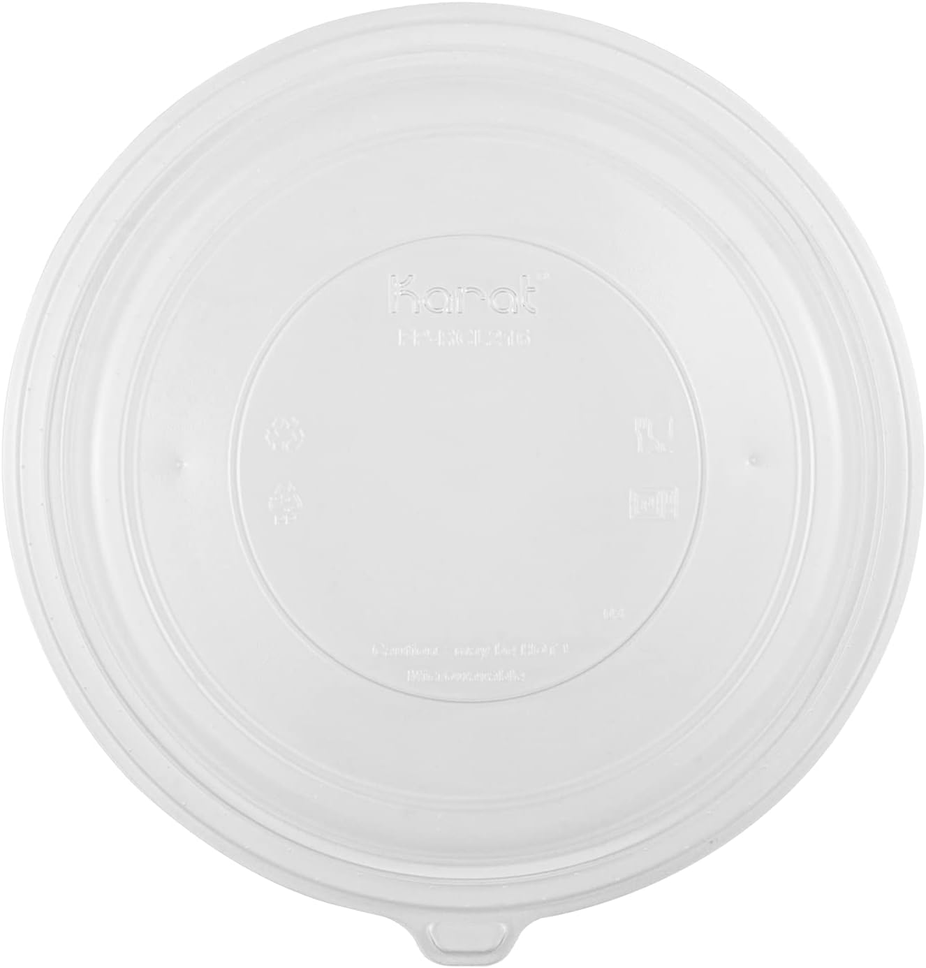 Karat PP Lid for 32 & 48 oz PP Round Microwaveable Container, Translucent - 150 ct