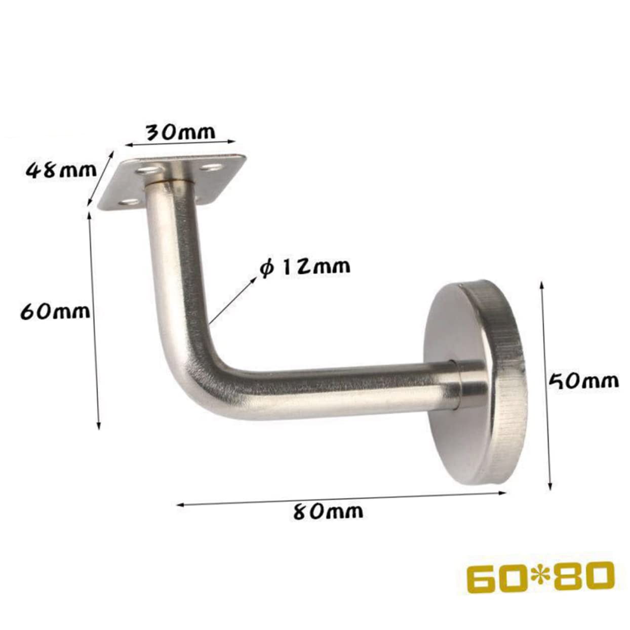 Mipcase Supporti per Corrimano in Acciaio Inox 10 Pezzi Design Elegante per Scale Interne, Migliorano la Stabilità Minimizzando Rischio di Scivolamenti in Ambienti Lavatory