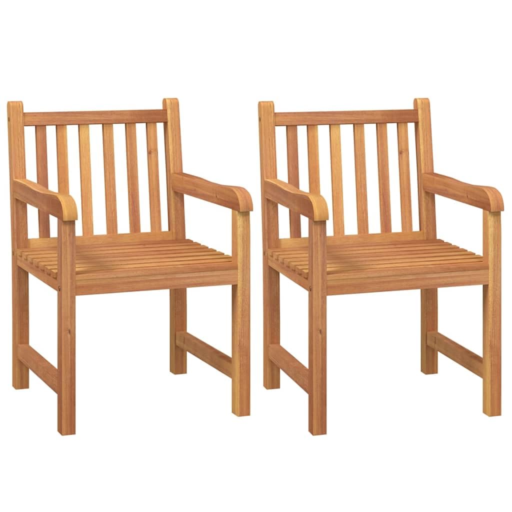 Set di mobili da giardino in teak massello da 4 pezzi, design elegante, piano solido, sedie da giardino in teak con schienale e braccioli, robusto e impermeabile,
