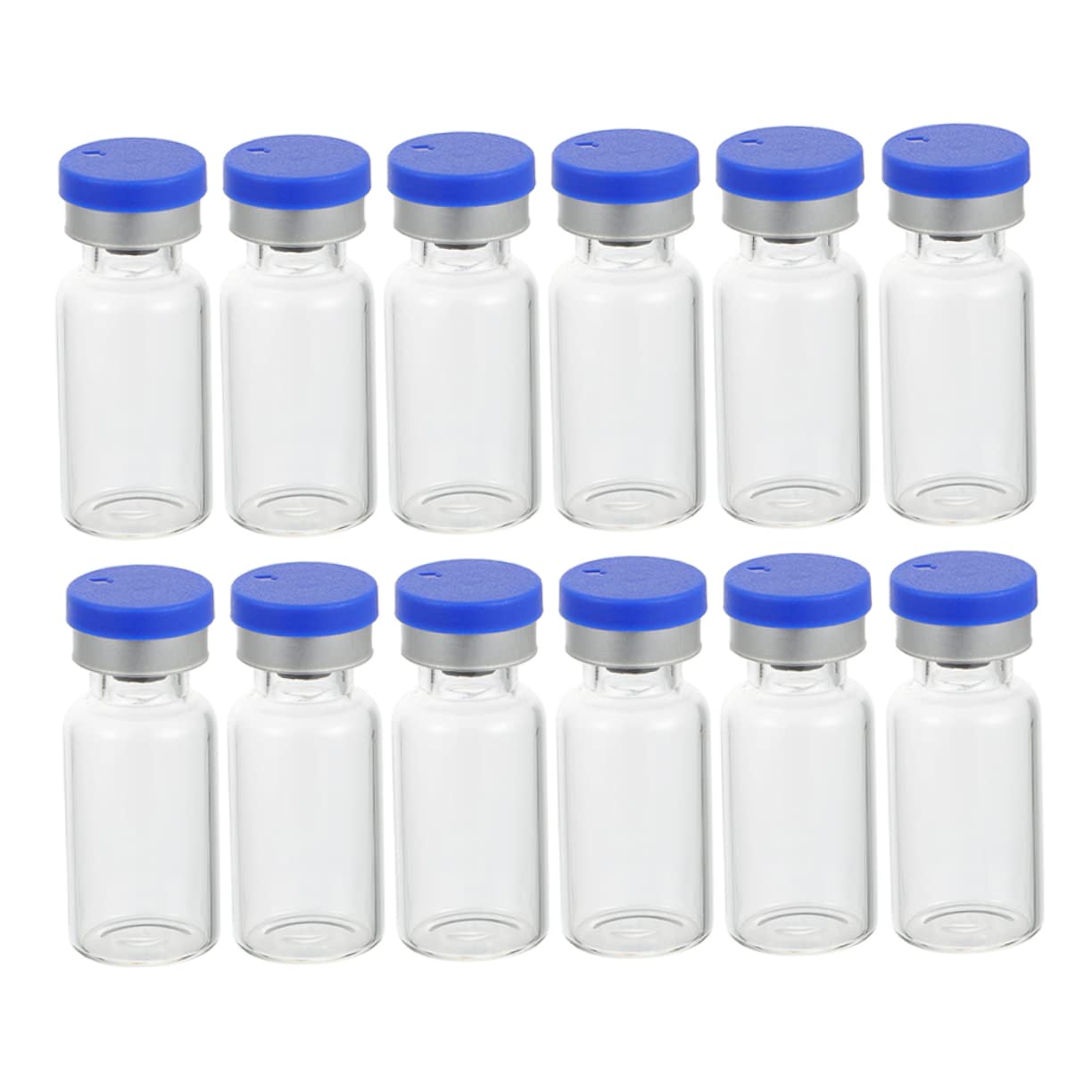 50pcs Small Glass Vials with Caps for Sample Liquids Storage Leak Durable for Travel and Lab Use