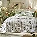 Bedsure Floral White Quilt Queen - Reversible Queen Size Floral Quilt Bedding, Lightweight Bedspread, Soft Botanical Coverlet for All Seasons (90