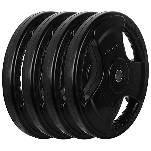 Image of Kobo 2.5 Kg (31 mm) Fitness Rubber Coated Tri-Grip Plate & Integrated Metal Grip Rubber Weight Plates - Sold in Pairs (Imported)