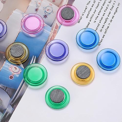 Qualsen Fridge Magnets, 20pcs Refrigerator Magnets, Small Magnets for Whiteboard Magnets for Kids, Mini Cute Magnets for Fridge Magnet, Locker, White Board, Kitchen, Office, Classroom (Clear hat)