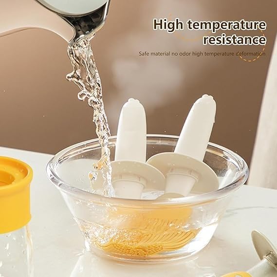 Image of Plastic Oil Dispenser Bottle with Silicone Brush | 200ML Leakproof Premium Jar | Kitchen Basting Brush for Cooking, BBQ Grill Frying Baking, Air Fryer,