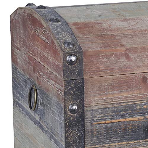 Household Essentials Stripped Weathered Wooden Storage Trunk, Small, #TOP5