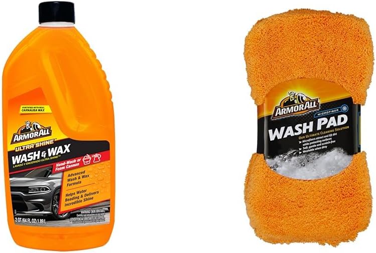 Ultra Shine Car Wash and Wax (64 Fl Oz) with Microfiber Car Wash Pad