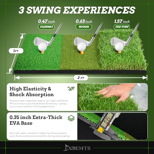 Golf Net 10x7FT with Tri-Turf Mat, Ball, Target & Bag, All-in-One Golf Practice Hitting Net for Backyard Driving, Chipping & Swing, Indoor Outdoor Training Aid, Gift for Men Dad Him Golfer