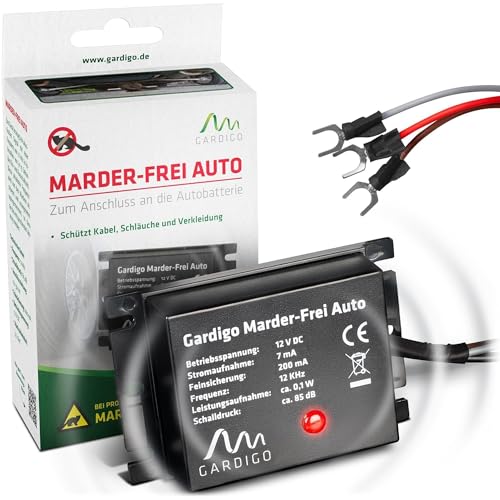 Gardigo® Marder-Frei Auto I Marderschreck Auto | 25 Jahre Erfahrung Ultraschall Marderabwehr | Anschluss an 12V Autobatterie I Marderschutz für Auto | Abwehr gegen Marder KFZ, Marder vertreiben Gardigo® Marder-Frei Auto I Marderschreck Auto | 25 Jahre Erfahrung Ultraschall Marderabwehr | Anschluss an 12V Autobatterie I Marderschutz für Auto | Abwehr gegen Marder KFZ, Marder vertreiben