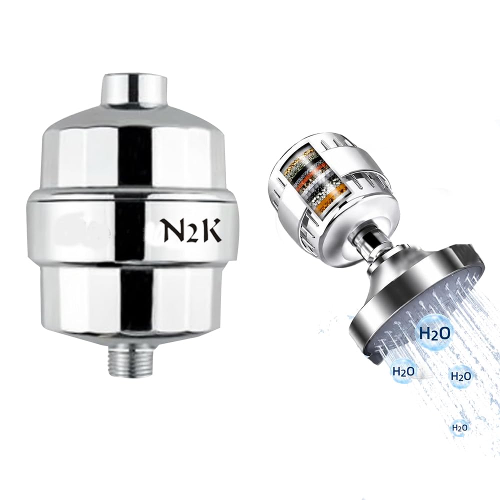 N2K 15-Stage Hard Water Shower Filter for Shower & Tap | Universal Shower Water Filter | Multi-Stage Chlorine Filter | Water Softener Shower Filter for Hair & Skin | Bathroom Water Filter ||-image-44