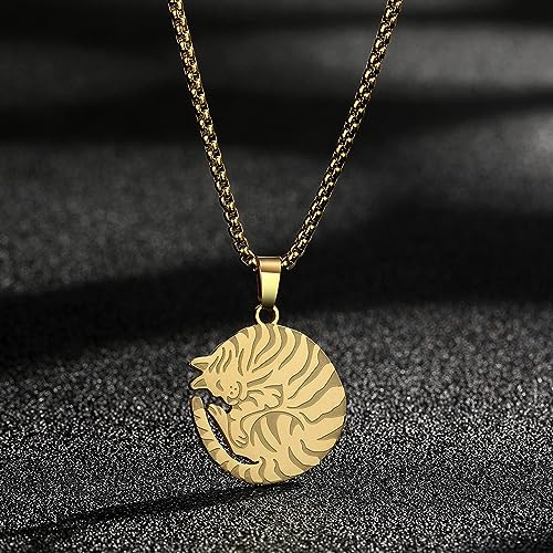 Collier acier bouclé cadeau pendentif mignon animaux rayés mixte - 4