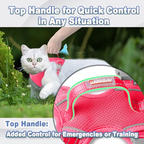Arnés para gatos a prueba de escapes acolchado con asa superior para control fácil antitirones 3
