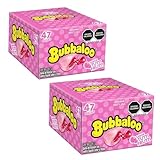 Bubbaloo Mexican Bubble Gum – Tutti Frutti Flavor with Juicy Center, Authentic Mexican Candy, 2 Boxes (47 Pieces Each, Total 94 Pieces)