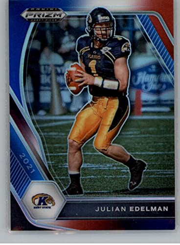 2021 Panini Prizm Draft Picks Prizms Red White and Blue #66 Julian Edelman Kent State Golden Flashes Football Trading Card
