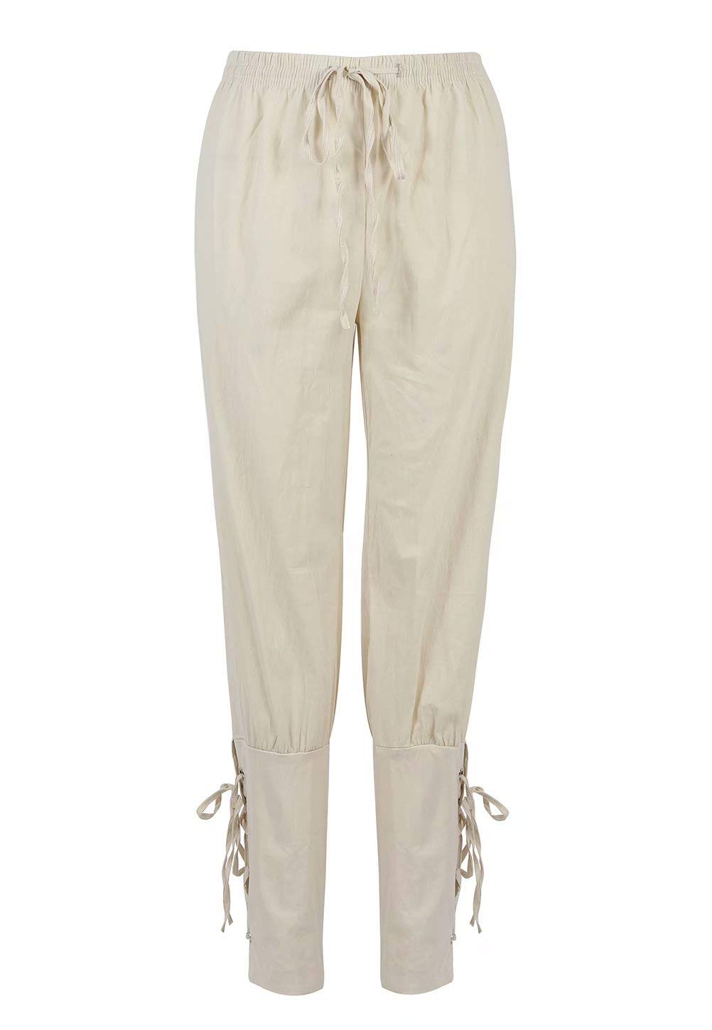 Josamogre Pirate Trousers Men Medieval Trousers Ankle Banded Pants Viking Navigator Steampunk Renaissance Cosplay Khaki L — image 1