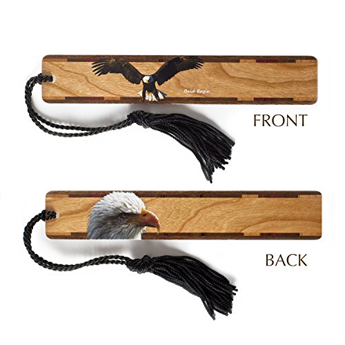Bald Eagle, National Symbol (Double-Sided) Wooden Bookmark With Tassel - Made In Usa - Also Available Personalized #TOP3