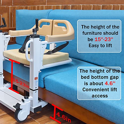 Payrfv Transfer Chair Patient Lift For Home, Transport Wheelchair Patient Lift Aid With Bedpan, Bedside Commode Lift Shower Chair, Elderly Assistance Products, 290Lbs #TOP2