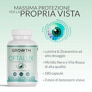 Luteina e Zeaxantina [180 Capsule - Scorta da 3 a 6 Mesi] Luteina per Protezione Vista- Integratore Occhi - con Mirtillo Nero e Vitamine A, Vitamina E - Difesa da Luce Blu - Affaticamento Visivo