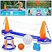 Yakimz Volleybal Basketball Aufblasbarer Pool Float Hoops Set, mit Volleyballnetz Basketballkörben für Schwimmbad Wassersport Kinder Erwachsene Sommerspielzeug