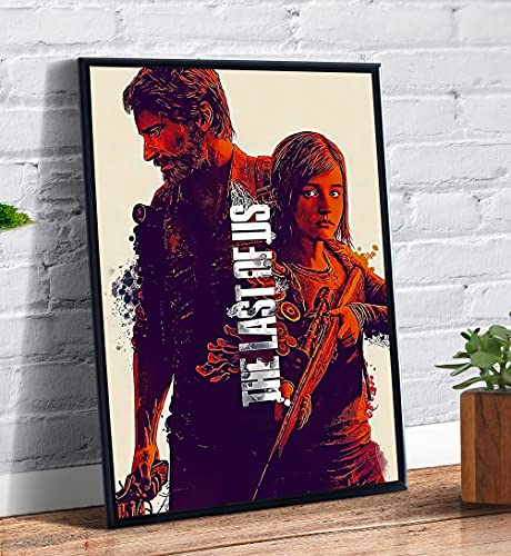 Quadro decorativo emoldurado A4 Joel e Ellie the Last Of Us Arte
