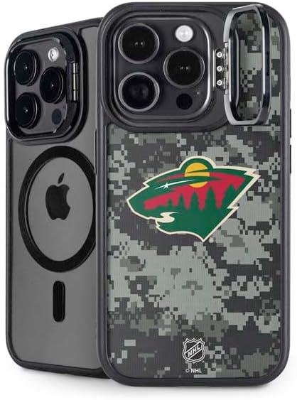 Skinit Kickstand Phone Case Compatible with iPhone 16 Pro Max - Officially Licensed NHL Minnesota Wild Frozen Design