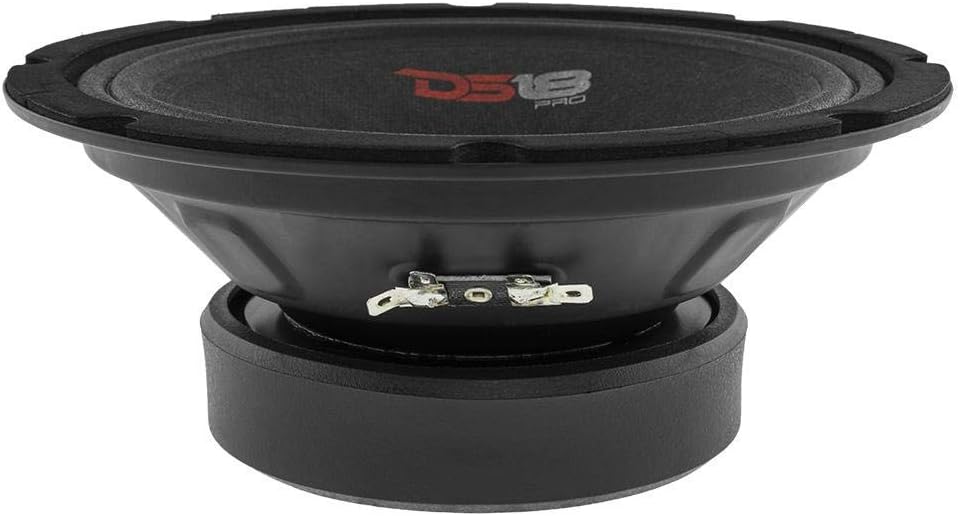 DS18 Pair of 6.5" Midrange Speakers with Pair of Fast Ring Speaker Baffle 480W Max, 8 Ohms - Quality Audio Door Speakers for Car or Truck Stereo Sound System (2 Speakers and Pair of Speaker Baffles)