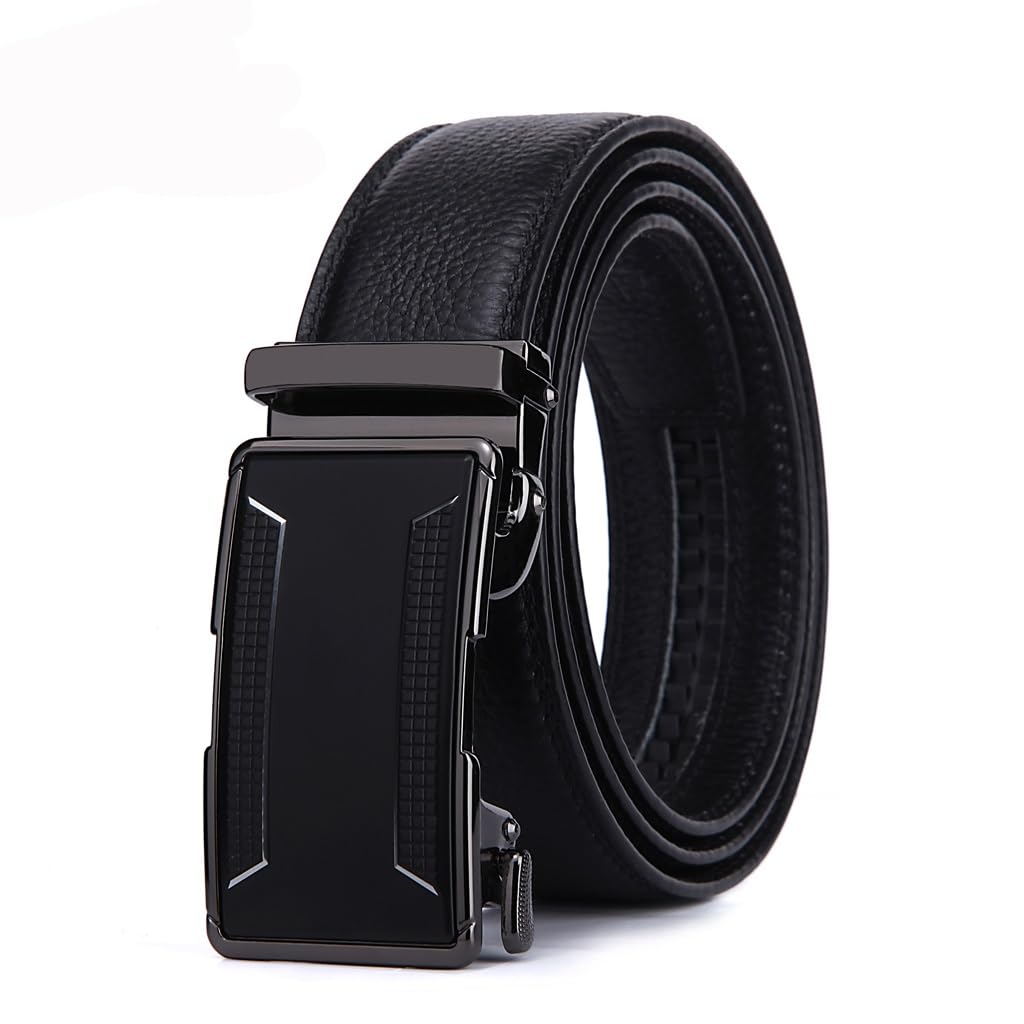 Mens Automatic Buckle Belt Leather Versatile Waist And Pants 115cm