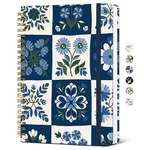 Image of Taja Spiral Lined Journal for Women, Pretty Hardcover Journal Notebook, A5