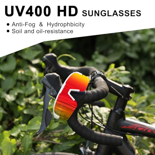 Image of BangLong Polarized Sports Sunglasses for Men Women UV400 Protection | TAC HD Lens, RX Insert Included, Lightweight Wrap-Around Design for Running Cycling Baseball Hiking