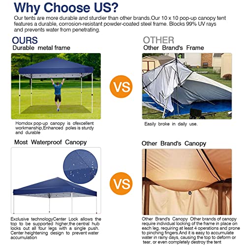 Cobizi 10X10Ft Pop Up Canopy Tent With 4 Removable Sidewalls, Outdoor Instant Commercial Canopy For Wedding Party Beach Bbq Event, Portable Canopy Tents Sun Shelter With Upgrade Wheeled Carry Bag #TOP7
